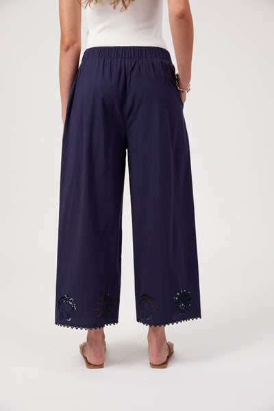 Haven - Larissa Broderie Pant - Navy