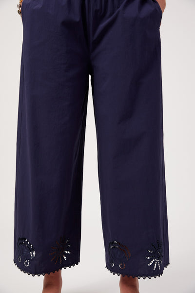 Haven - Larissa Broderie Pant - Navy