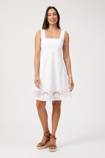 Haven - Larissa Broderie Dress - White