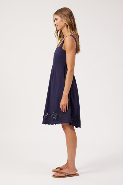 Haven - Larissa Broderie Dress - Navy