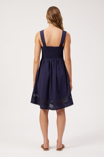 Haven - Larissa Broderie Dress - Navy