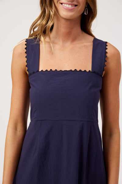Haven - Larissa Broderie Dress - Navy