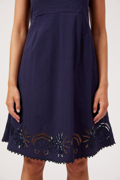 Haven - Larissa Broderie Dress - Navy