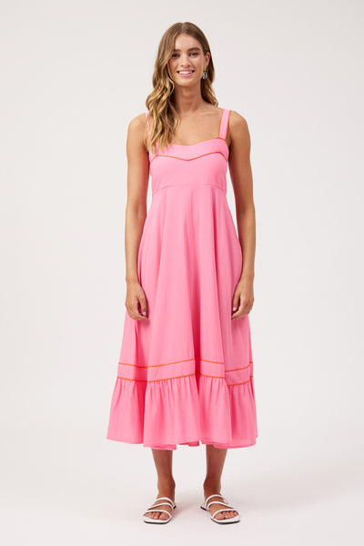 Haven - Positano Contrast Midi Dress - Pink