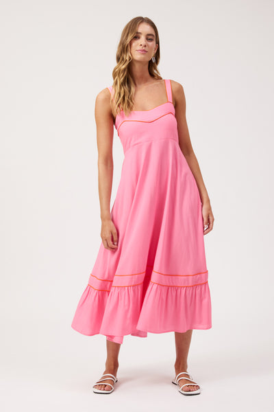 Haven - Positano Contrast Midi Dress - Pink