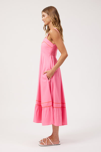 Haven - Positano Contrast Midi Dress - Pink
