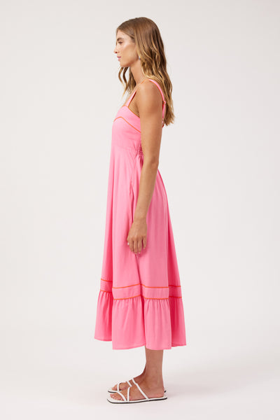 Haven - Positano Contrast Midi Dress - Pink