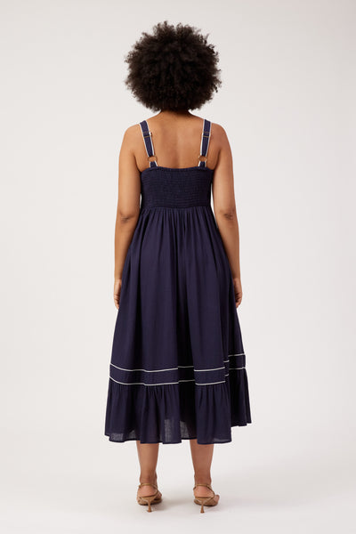 Haven - Positano Contrast Midi Dress - Navy