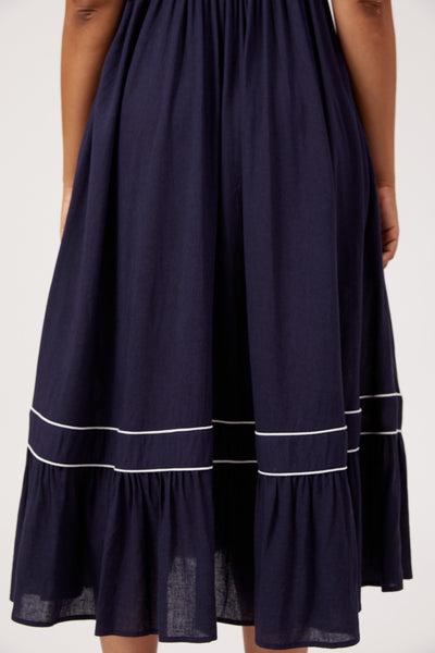 Haven - Positano Contrast Midi Dress - Navy