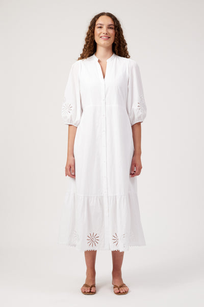 Haven - Larissa Broderie Maxi Dress - White