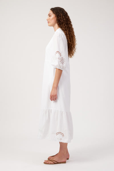 Haven - Larissa Broderie Maxi Dress - White