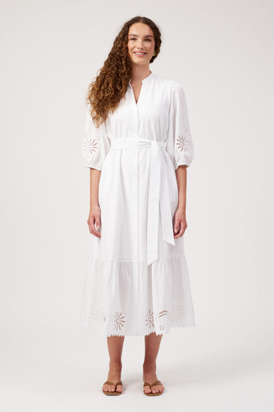 Haven - Larissa Broderie Maxi Dress - White