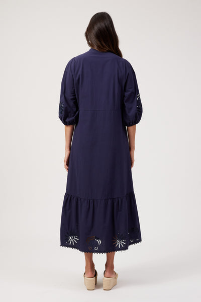 Haven - Larissa Broderie Maxi Dress - Navy