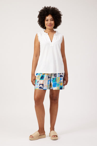 Haven - Athens Frill Tank Top - White