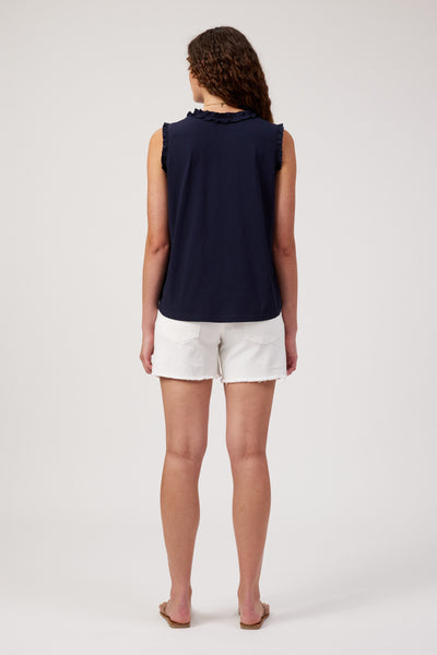 Haven - Athens Frill Tank Top - Navy