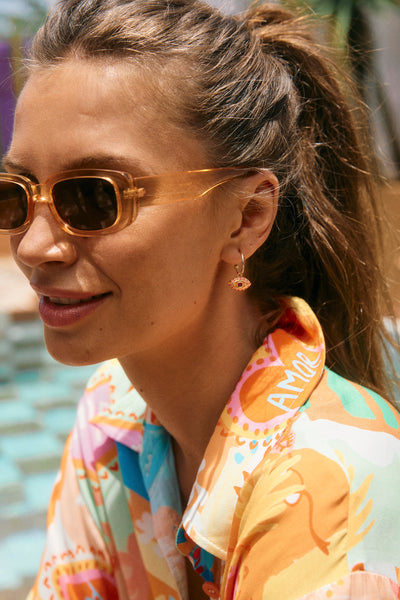 Haven - Positano Eye Earring - White, Orange or Pink