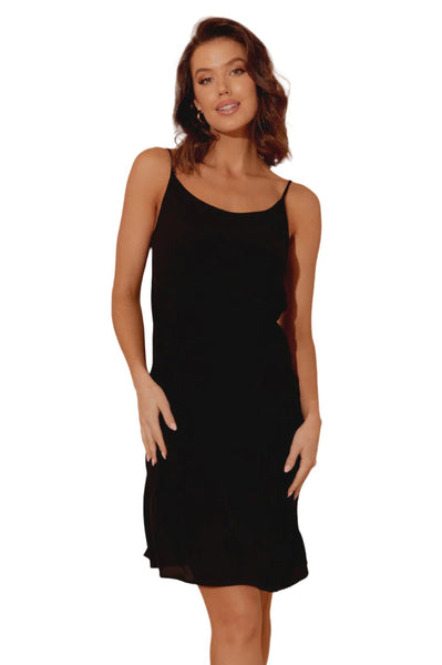 Adorne - Full Slip Dress Short - Black