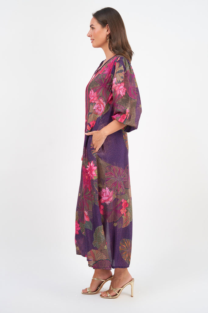 Naudic Aadya Dress Water Lily Pink SHOP ONLINE Afterpay Tea Lily