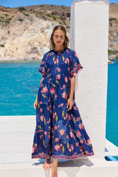 Naudic - Amisha Short sleeve Maxi Dress - Frolic