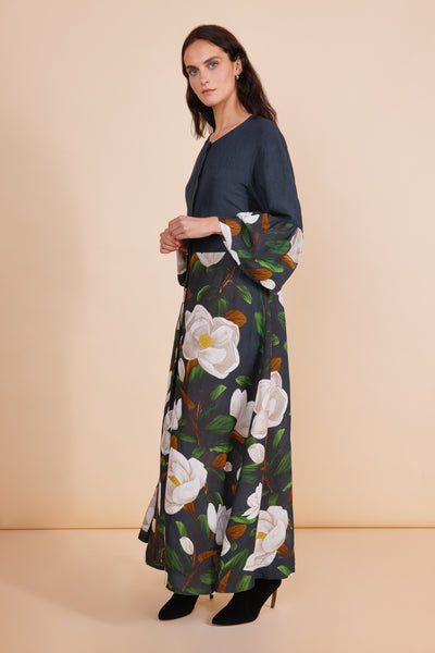 Binny - QUEEN ADELAIDE - Magnolia Print - Linen Viscose Maxi Dress