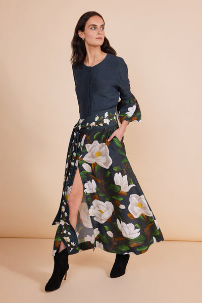 Binny - QUEEN ADELAIDE - Magnolia Print - Linen Viscose Maxi Dress