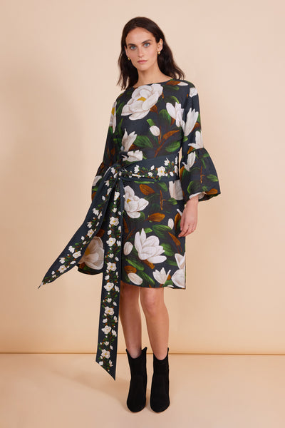 Binny - THE LYCEUM CLUB - Magnolia Print - Linen Cotton Shift Dress