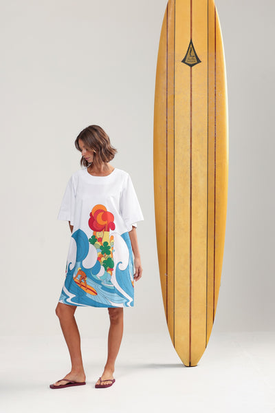 Binny - BREAKWATER - 100% Cotton Shift Dress - Surfy
