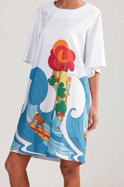 Binny - BREAKWATER - 100% Cotton Shift Dress - Surfy