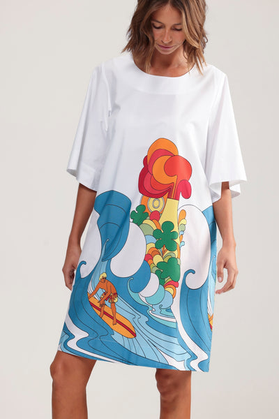 Binny - BREAKWATER - 100% Cotton Shift Dress - Surfy