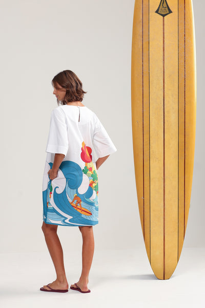 Binny - BREAKWATER - 100% Cotton Shift Dress - Surfy