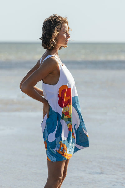 Binny - PIPPI BEACH - 100% Cotton Mini Sundress - Surfy