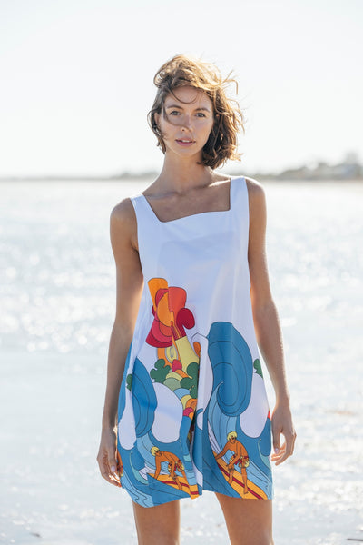 Binny - PIPPI BEACH - 100% Cotton Mini Sundress - Surfy