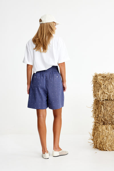 Binny - BREECHES - Cotton Twill Shorts - Navy Ditsy Spot