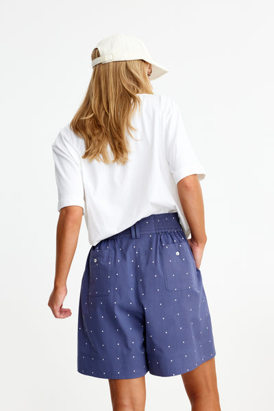 Binny - BREECHES - Cotton Twill Shorts - Navy Ditsy Spot