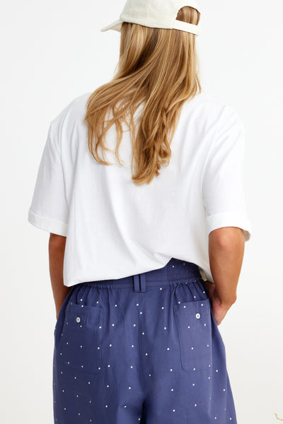 Binny - BREECHES - Cotton Twill Shorts - Navy Ditsy Spot