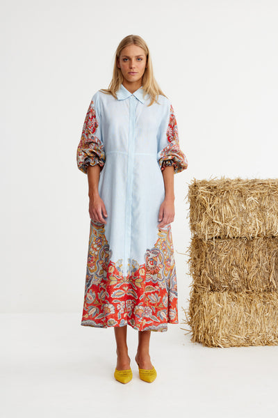 Binny - CHAMPIONSHIP RIBBON - Linen Viscose Midi Dress