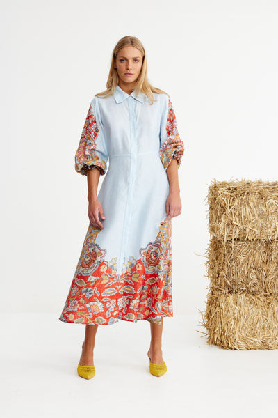 Binny - CHAMPIONSHIP RIBBON - Linen Viscose Midi Dress