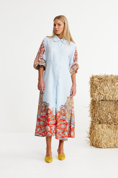 Binny - CHAMPIONSHIP RIBBON - Linen Viscose Midi Dress