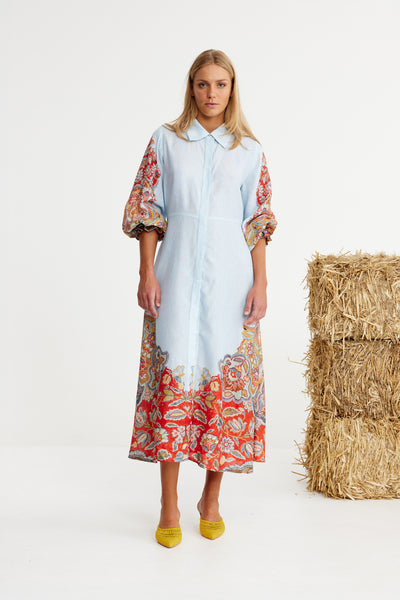 Binny - CHAMPIONSHIP RIBBON - Linen Viscose Midi Dress