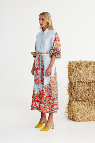 Binny - CHAMPIONSHIP RIBBON - Linen Viscose Midi Dress