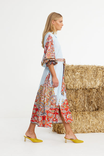 Binny - CHAMPIONSHIP RIBBON - Linen Viscose Midi Dress