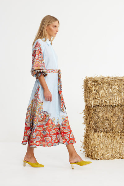 Binny - CHAMPIONSHIP RIBBON - Linen Viscose Midi Dress