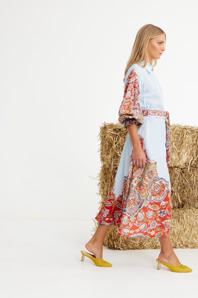 Binny - CHAMPIONSHIP RIBBON - Linen Viscose Midi Dress