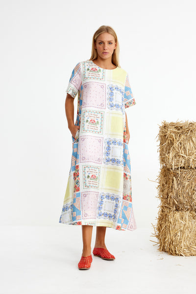 Binny - CROSS COUNTRY - Linen Midi Shift Dress - Hankys