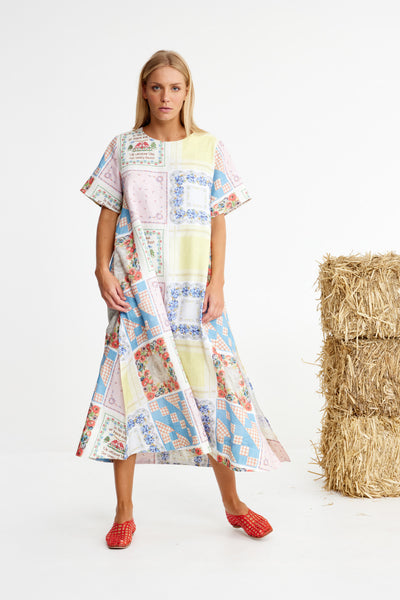 Binny - CROSS COUNTRY - Linen Midi Shift Dress - Hankys