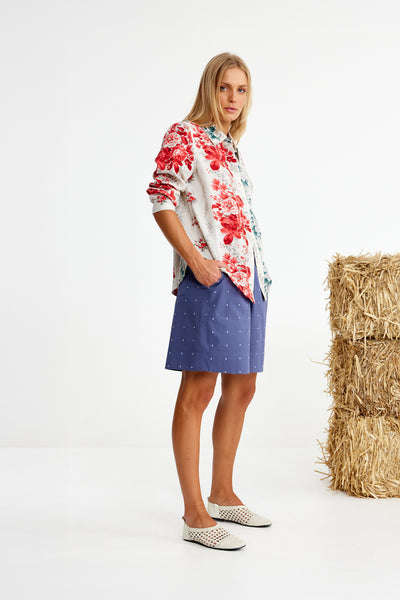 Binny - MILL PARK STUD - Linen Viscose Shirt - WALLPAPER