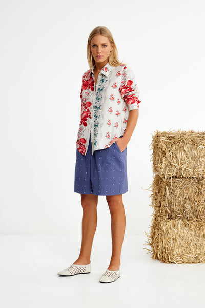 Binny - MILL PARK STUD - Linen Viscose Shirt - WALLPAPER