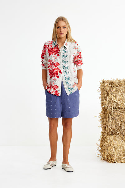 Binny - MILL PARK STUD - Linen Viscose Shirt - WALLPAPER