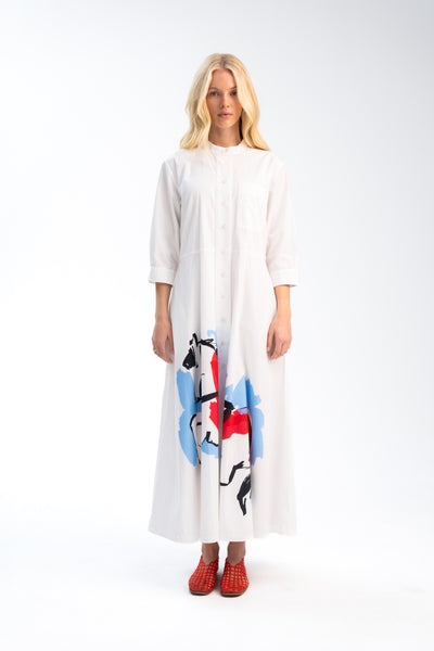 Binny - THE LEVADE - PICASSO PONY Cotton Poplin Dress