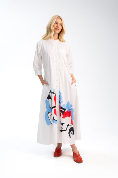 Binny - THE LEVADE - PICASSO PONY Cotton Poplin Dress